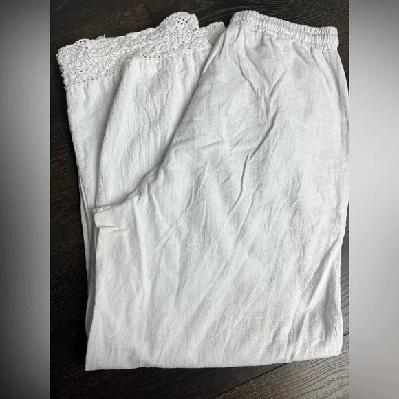 Woman White Lace Pants Size Large - Picture 3 of 6